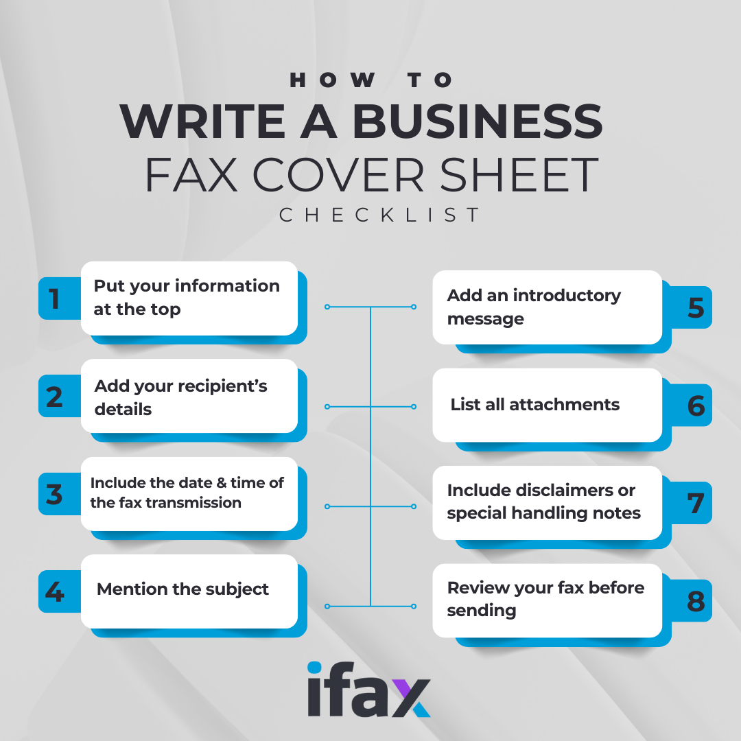 how to fill out a fax cover sheet checklist