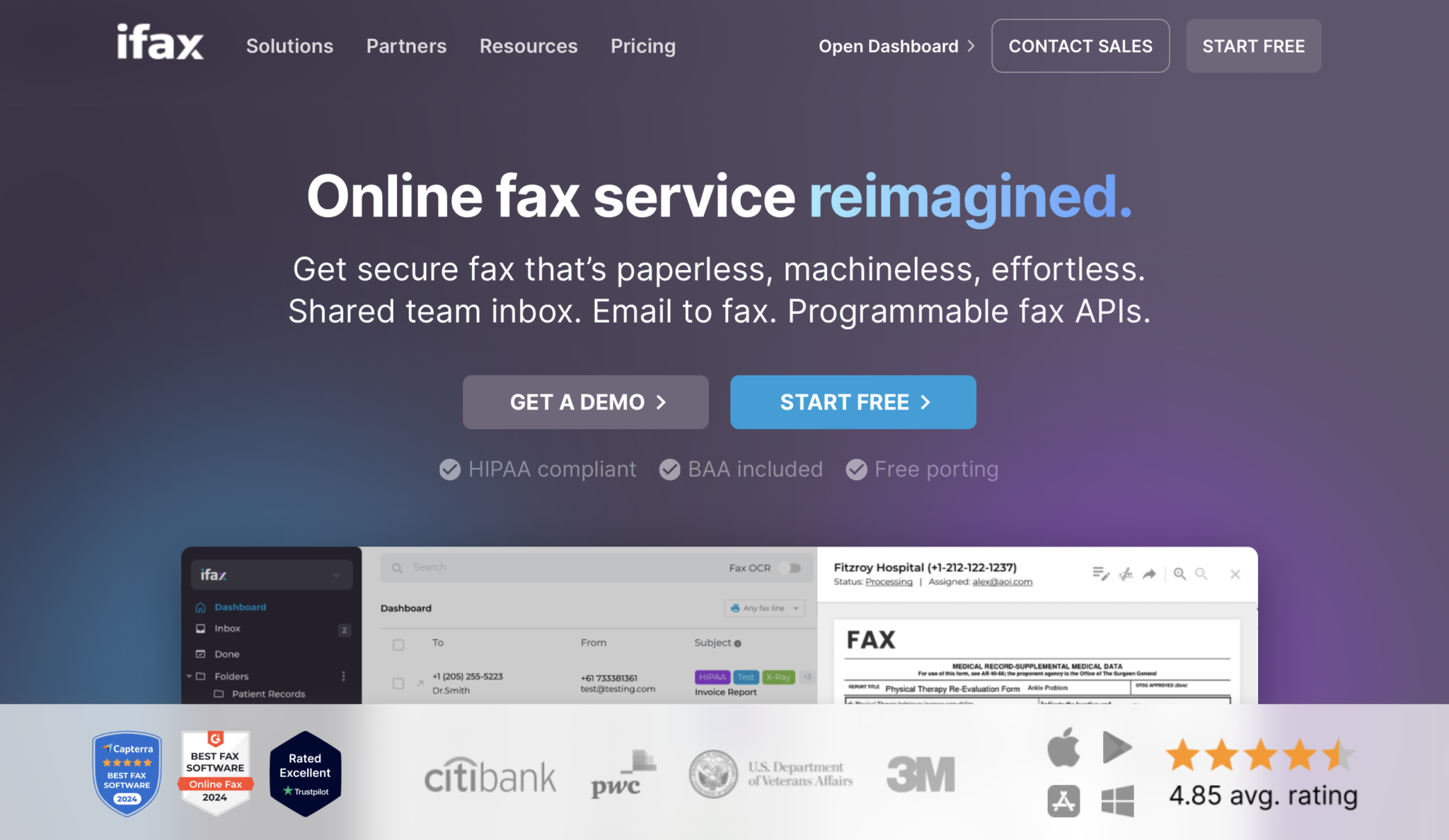 iFax secure messaging app for faxing