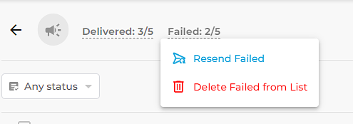 delete failed recipient