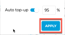 Auto top-up apply button