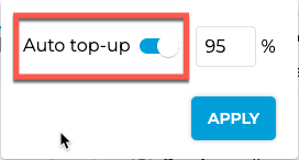 Auto Top-up Turn Off