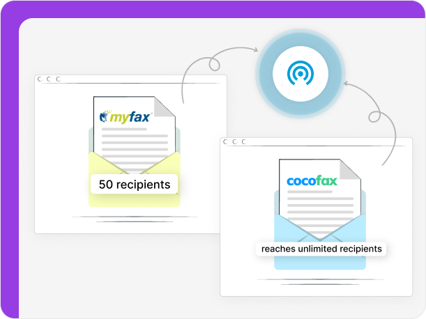 CocoFax offers better fax broadcasting than MyFax