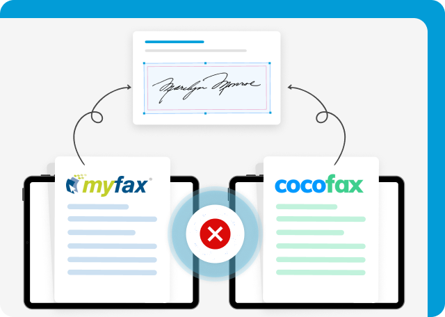 CocoFax and MyFax has no in-built digital signing