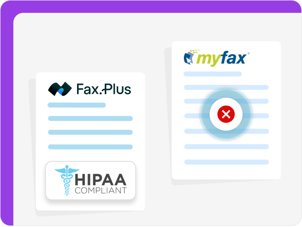 MyFax vs Fax.Plus MyFax is not HIPAA compliant.