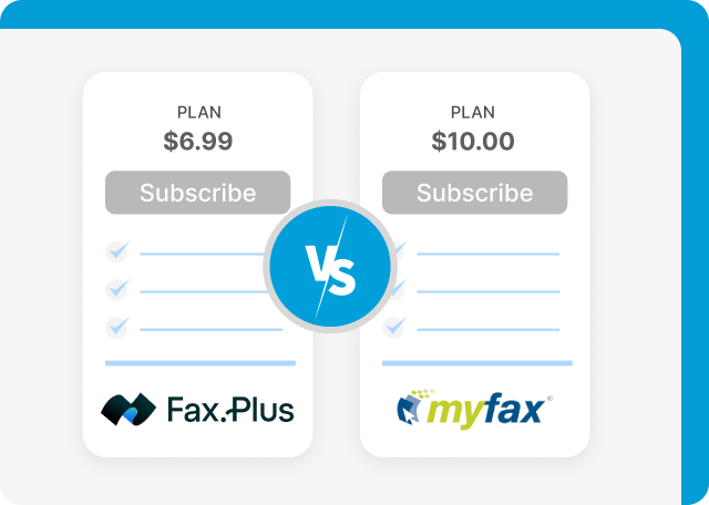 MyFax vs Fax.Plus price comparison