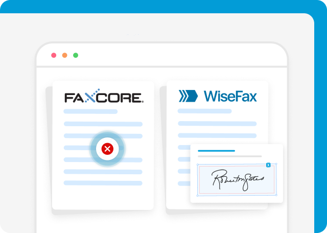 WiseFax and FaxCore has inbuilt document signing features?