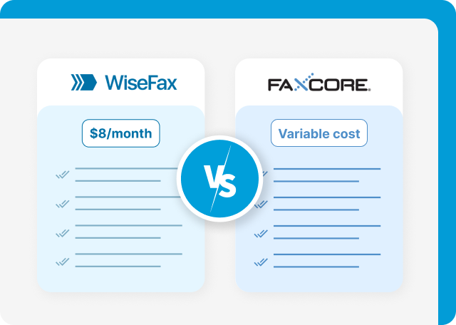 WiseFax and FaxCore price comparison