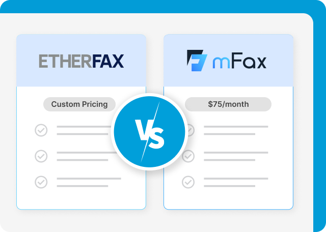 mFax vs ETHERFAX Pricing comparison