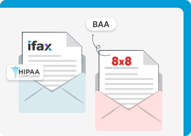 iFax and 8x8 complies with HIPAA regulations