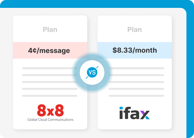 iFax offers monthly plans unlike 8x8