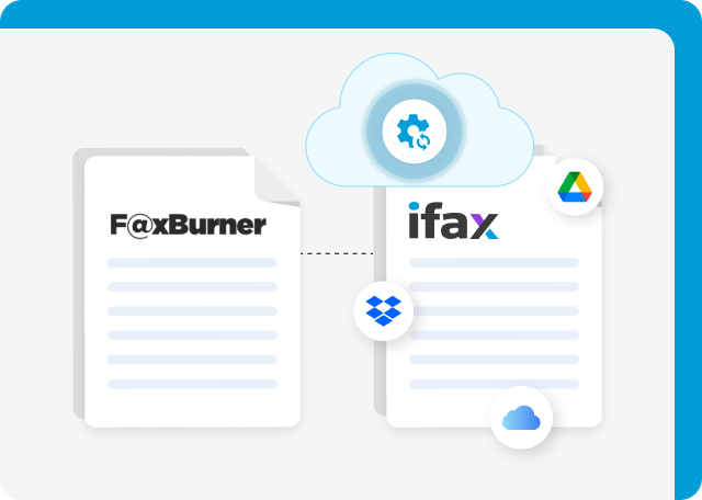 iFax offers syncing to cloud storage unlike Faxburner