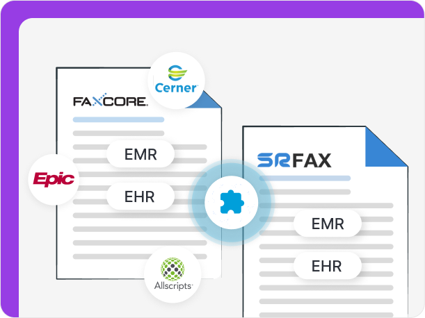 SRFax and FaxCore offer EMR and EHR integration