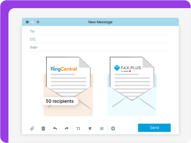 Fax.Plus and RingCentral lets you schedule fax sending