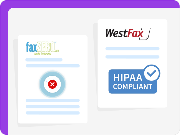 Westfax is HIPAA-compliant unlike FaxZero