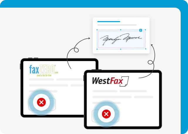 Westfax and FaxZero don't have inbuilt eSignatures