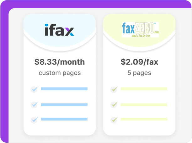 iFax vs FaxZero costs