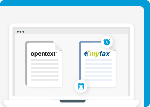 MyFax supports fax scheduling unlike OpenText