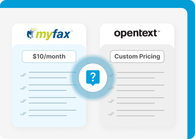 MyFax vs OpenText Pricing