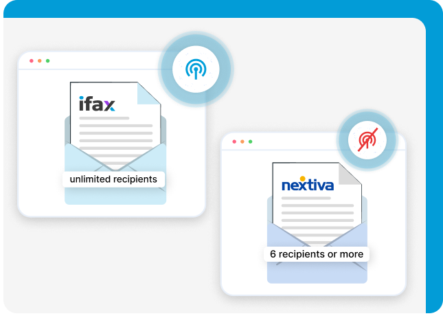 iFax supports local and international fax broadcasts