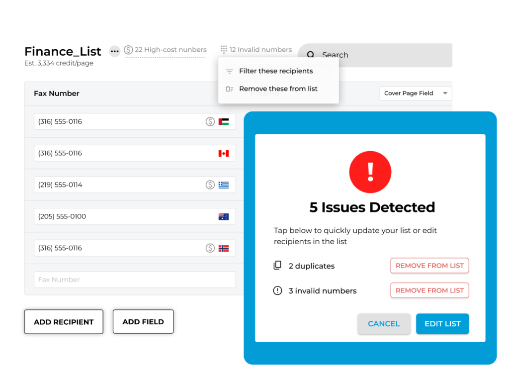 Improved Fax Broadcasting: Easily Find and Remove Duplicates