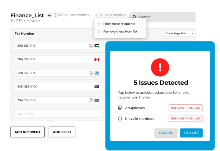 Improved Fax Broadcasting: Easily Find and Remove Duplicates