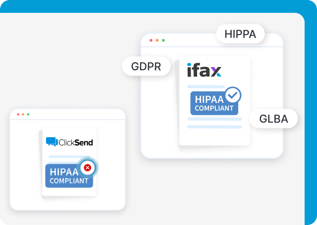 iFax is HIPAA compliant, ClickSend is not