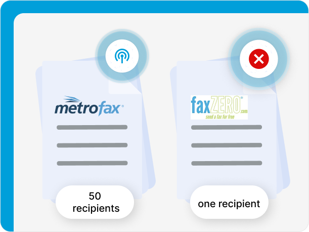 Only MetroFax supports fax broadcasting