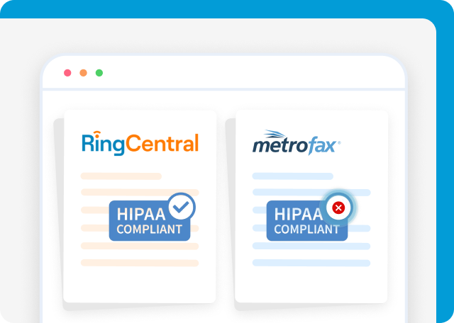 RingCentral is HIPAA compliant while MetroFax is not