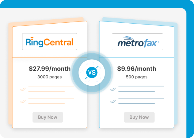 RingCentral vs MetroFax pricing