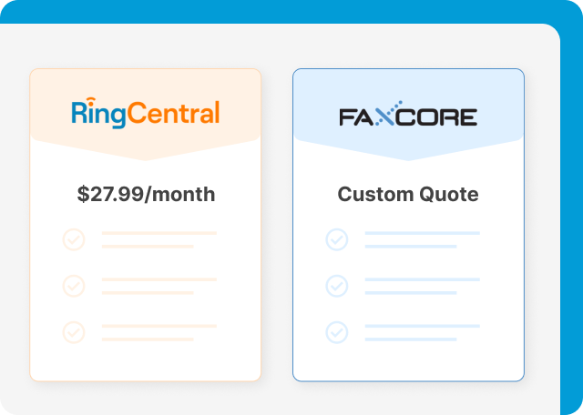 FaxCore vs RingCentral pricing