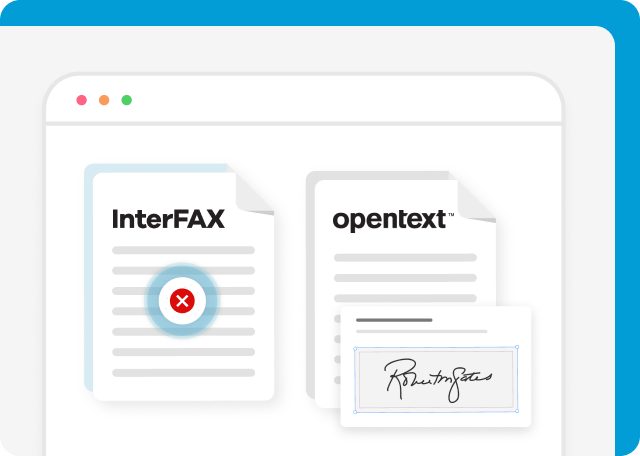 Can you eSign documents with OpenText or InterFax