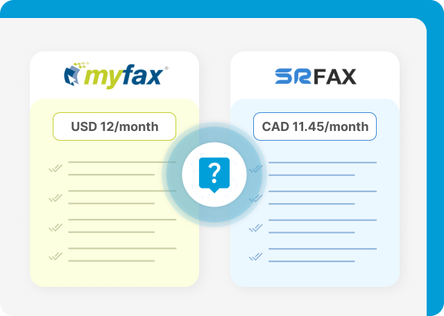 MyFax vs SRFax pricing