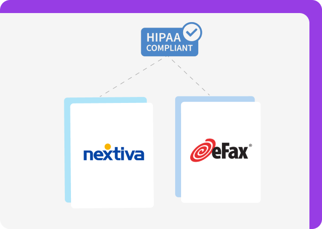 eFax and Nextiva have HIPAA-compliant plans