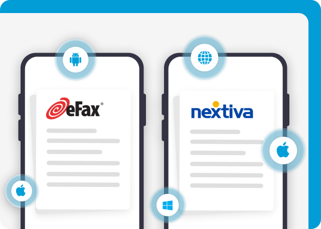 eFax and Nextiva have mobile apps