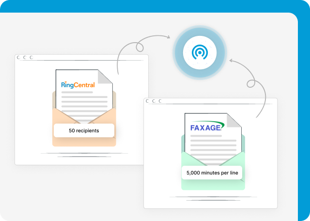 RingCentral and Faxage have different fax broadcasting options