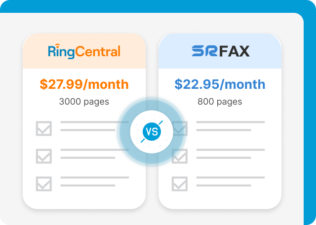 RingCentral vs SRFax pricing