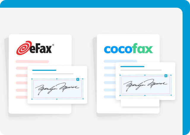 CocoFax and eFax support eSignatures