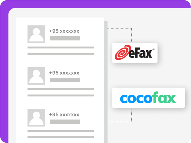 CocoFax and eFax support fax numbers