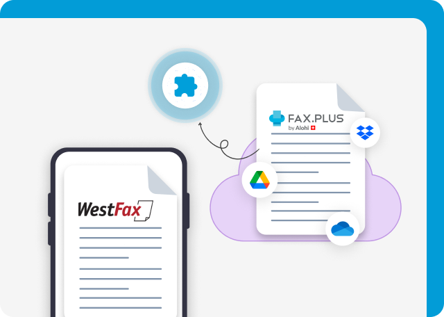 Fax.Plus has more cloud storage options than WestFax