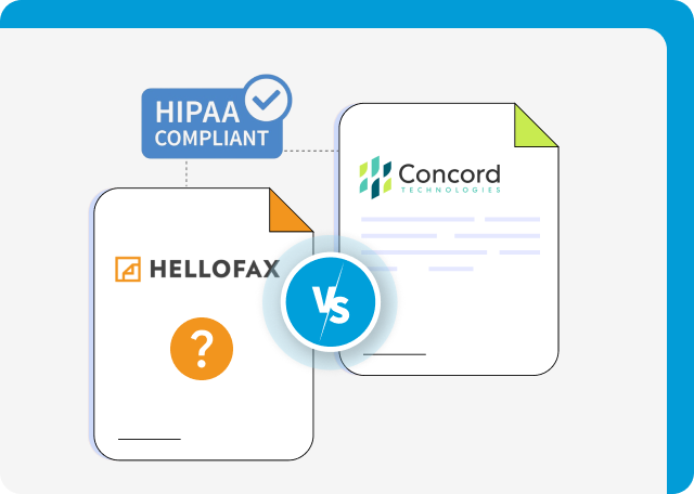 Concord is a HIPAA compliant alternative to HelloFax