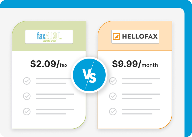 FaxZero vs HelloFax pricing