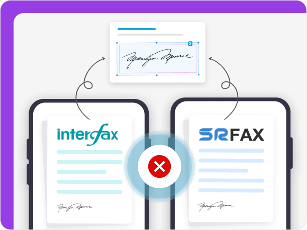 Neither SRFax nor Interfax support eSigning