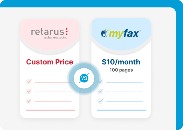 Retarus vs MyFax pricing