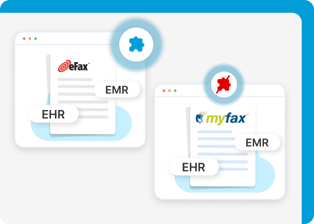 eFax is a better MyFax alternative for EHR and EMR integrations