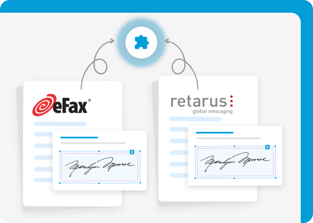 eFax and Retarus support digital signing