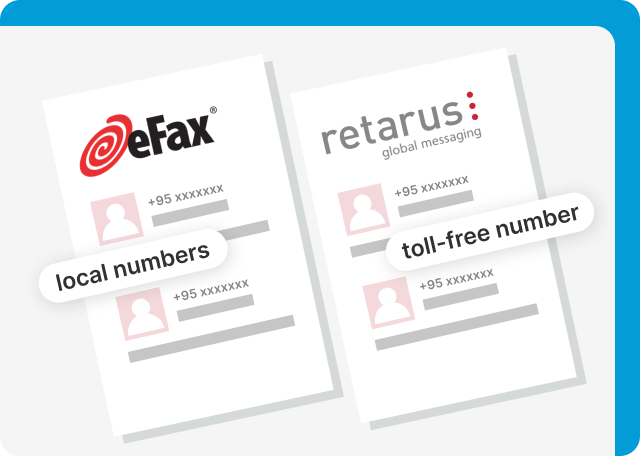 Retarus and eFax offer fax numbers