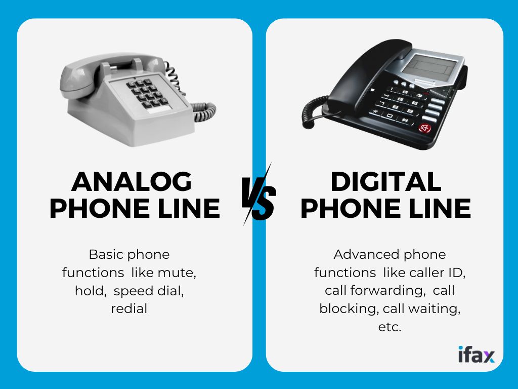 key differences analog vs digital phone line